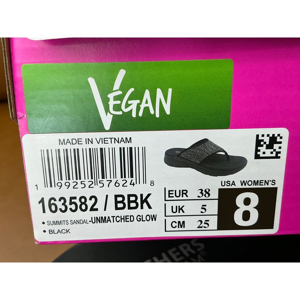 Skechers Summits Sandal Womens 8 Black New Rhinestone Yoga Foam 163582 BBK - Picture 8 of 8